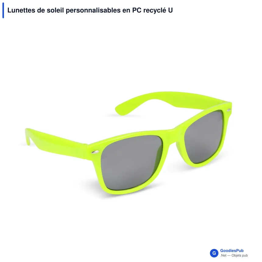 Lunettes de soleil personnalisables en PC recyclé UV400 avec logo - Justin - Image 2