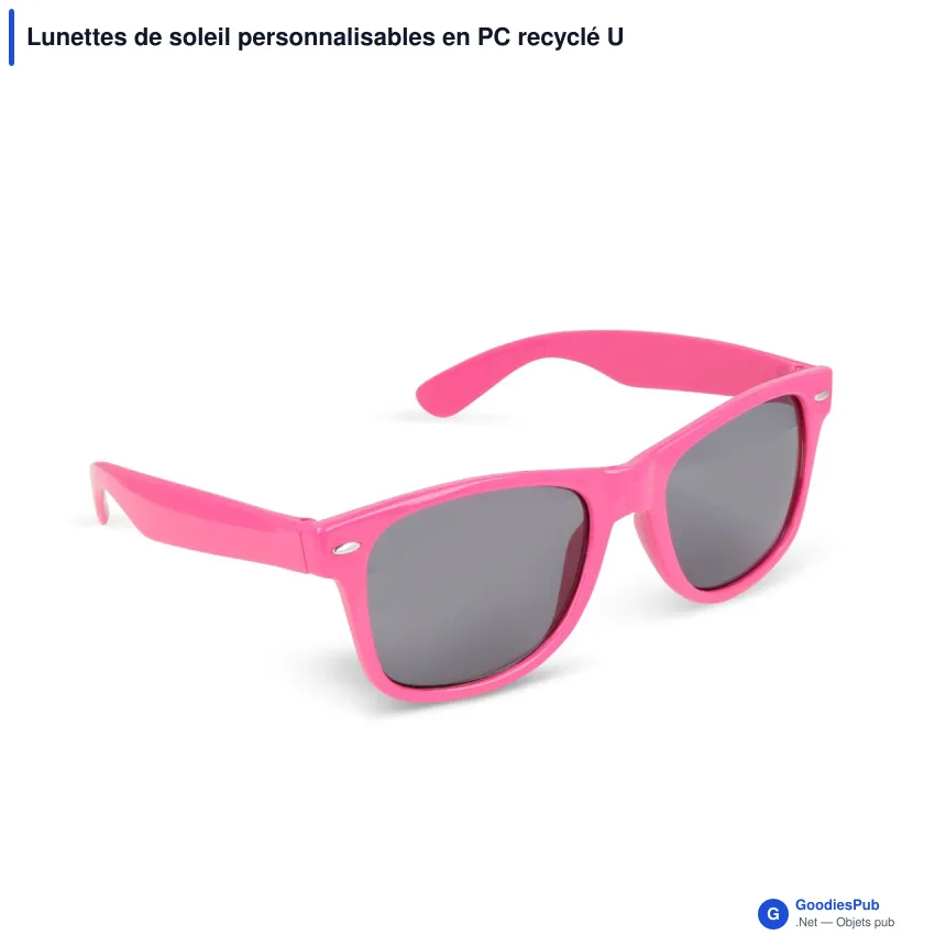 Lunettes de soleil personnalisables en PC recyclé UV400 avec logo - Justin - Image 3