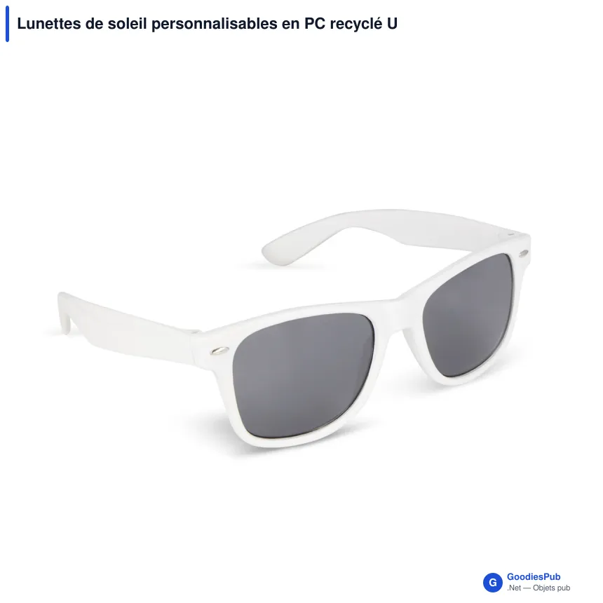 Lunettes de soleil personnalisables en PC recyclé UV400 avec logo - Justin - Image 5