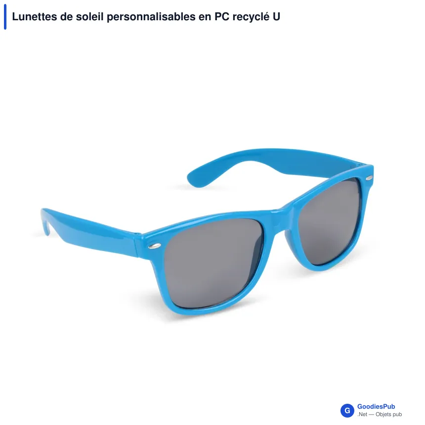 Lunettes de soleil personnalisables en PC recyclé UV400 avec logo - Justin - Image 6