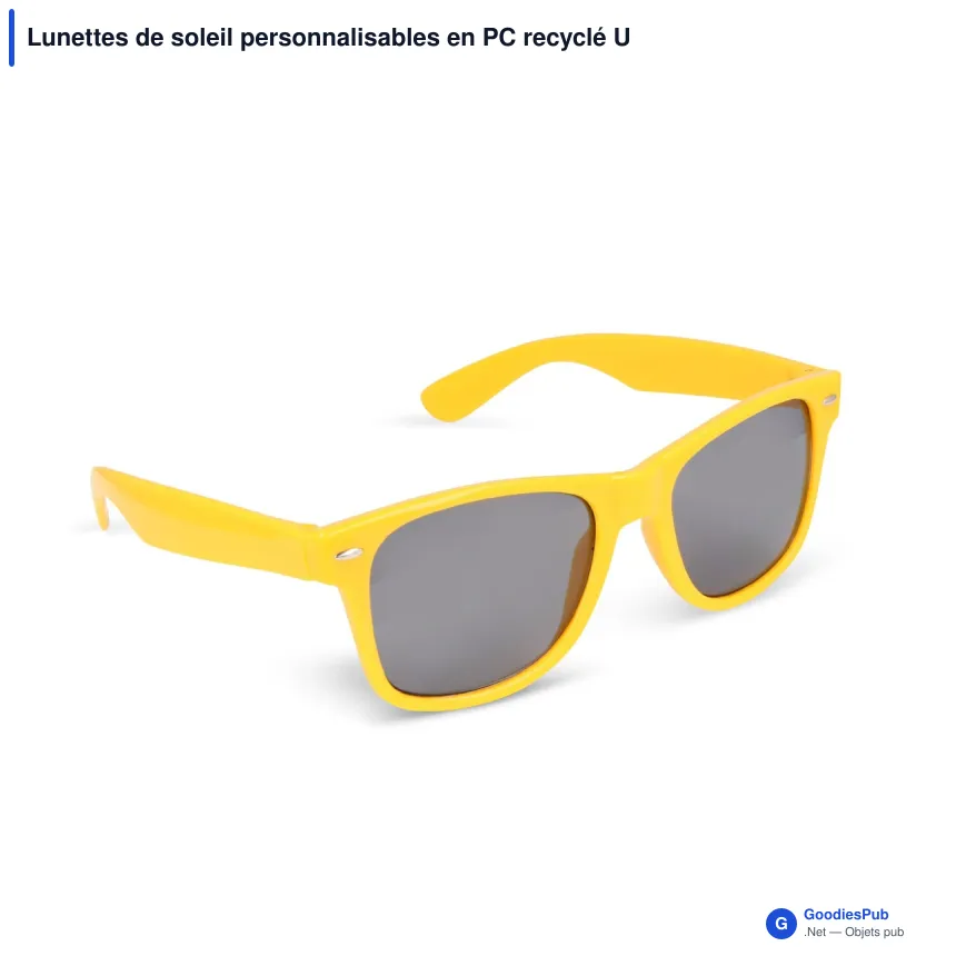 Lunettes de soleil personnalisables en PC recyclé UV400 avec logo - Justin - Image 7