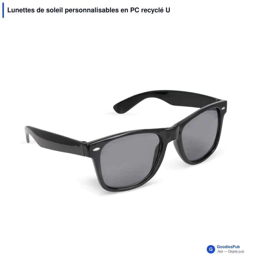 Lunettes de soleil personnalisables en PC recyclé UV400 avec logo - Justin - Image 8