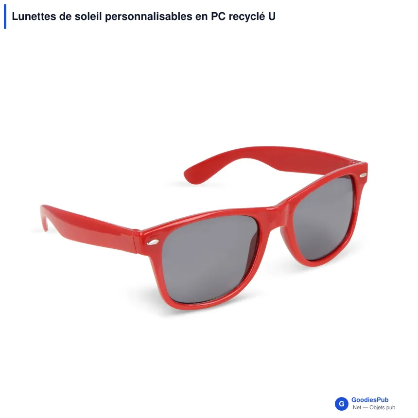 Lunettes de soleil personnalisables en PC recyclé UV400 avec logo - Justin - Image 9