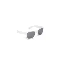 Variante Blanc - Lunettes de soleil personnalisables en PC recyclé UV400 avec logo - Justin