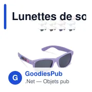 Lunettes de soleil personnalisables UV400 en polycarbonate avec logo - Justin - Miniature 1