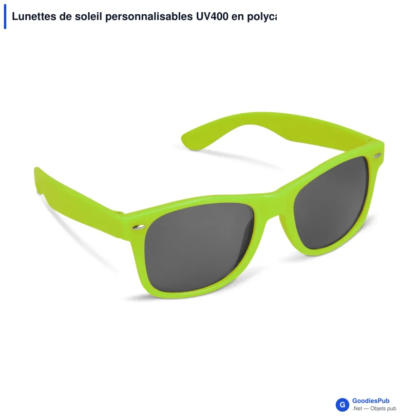 Lunettes de soleil personnalisables UV400 en polycarbonate avec logo - Justin - Image 2