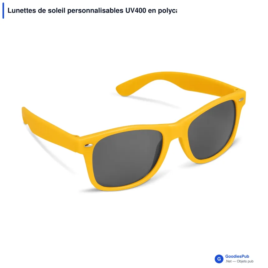 Lunettes de soleil personnalisables UV400 en polycarbonate avec logo - Justin - Image 3