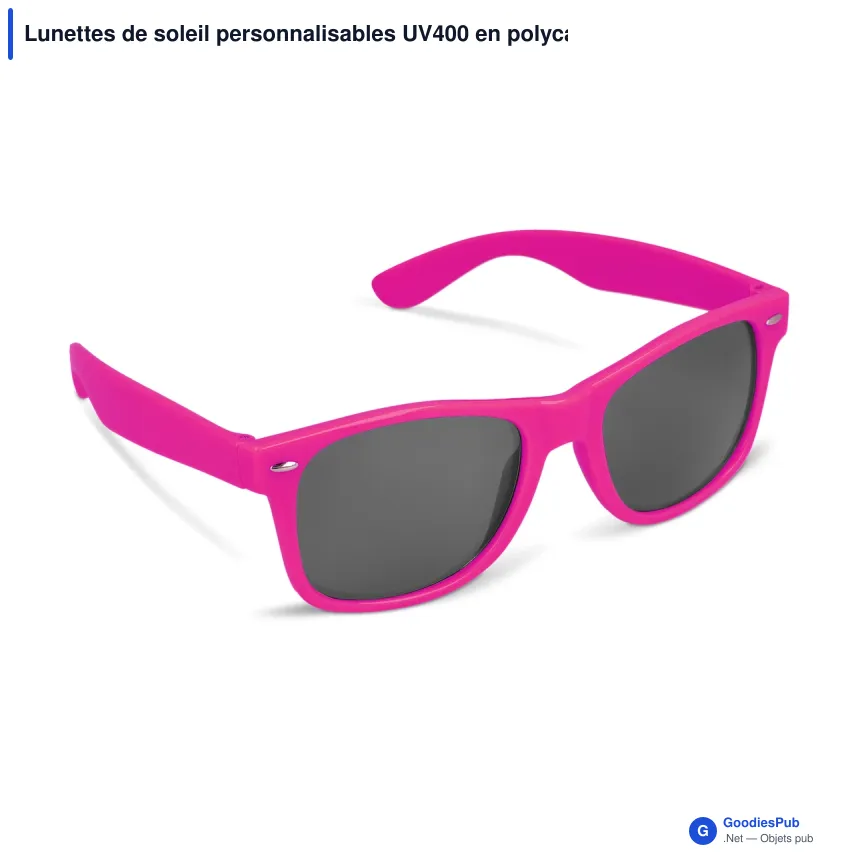 Lunettes de soleil personnalisables UV400 en polycarbonate avec logo - Justin - Image 4