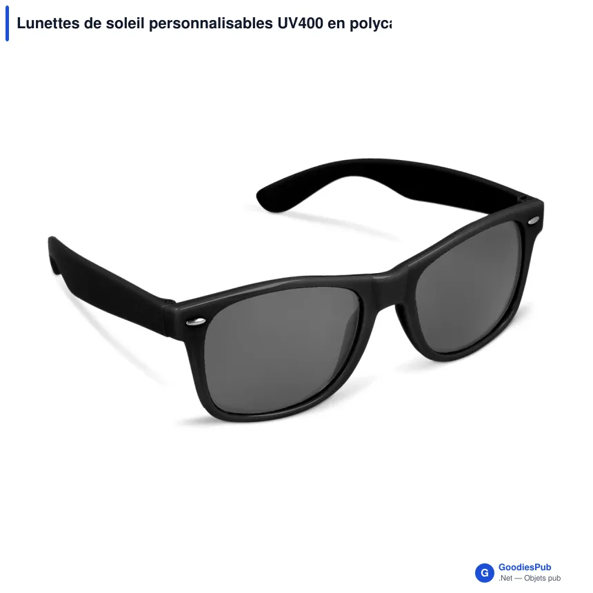 Lunettes de soleil personnalisables UV400 en polycarbonate avec logo - Justin - Image 7