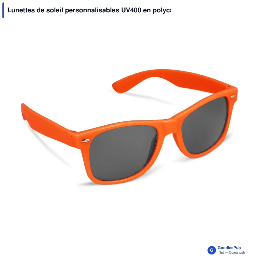 Lunettes de soleil personnalisables UV400 en polycarbonate avec logo - Justin - Image 9