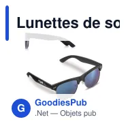 Lunettes de soleil personnalisables noires UV400 avec logo - Marty - Miniature 1
