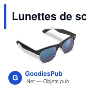 Lunettes de soleil personnalisables noires UV400 avec logo - Marty - Miniature 2