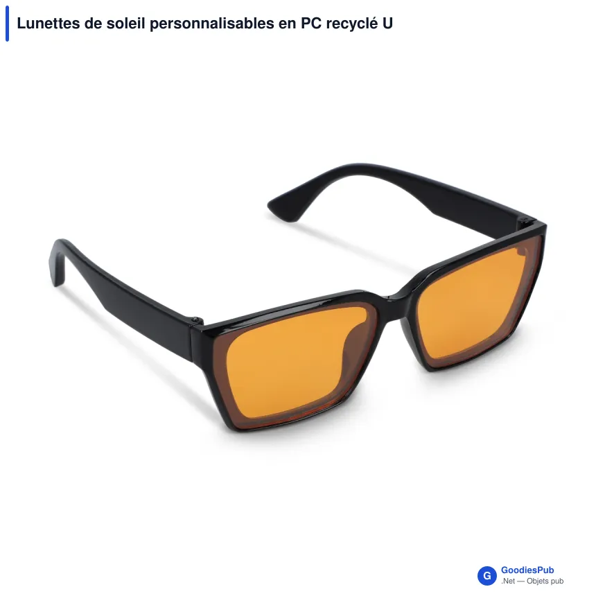 Lunettes de soleil personnalisables en PC recyclé UV400 avec logo - Mila - Image 2