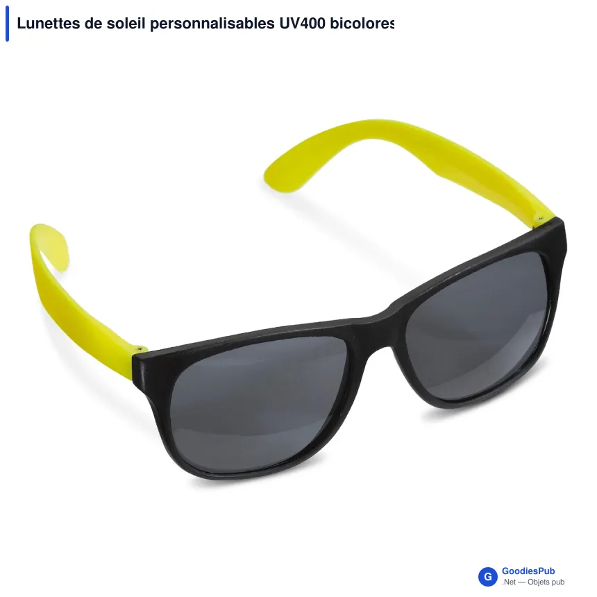 Lunettes de soleil personnalisables UV400 bicolores avec logo - Neon - Image 2