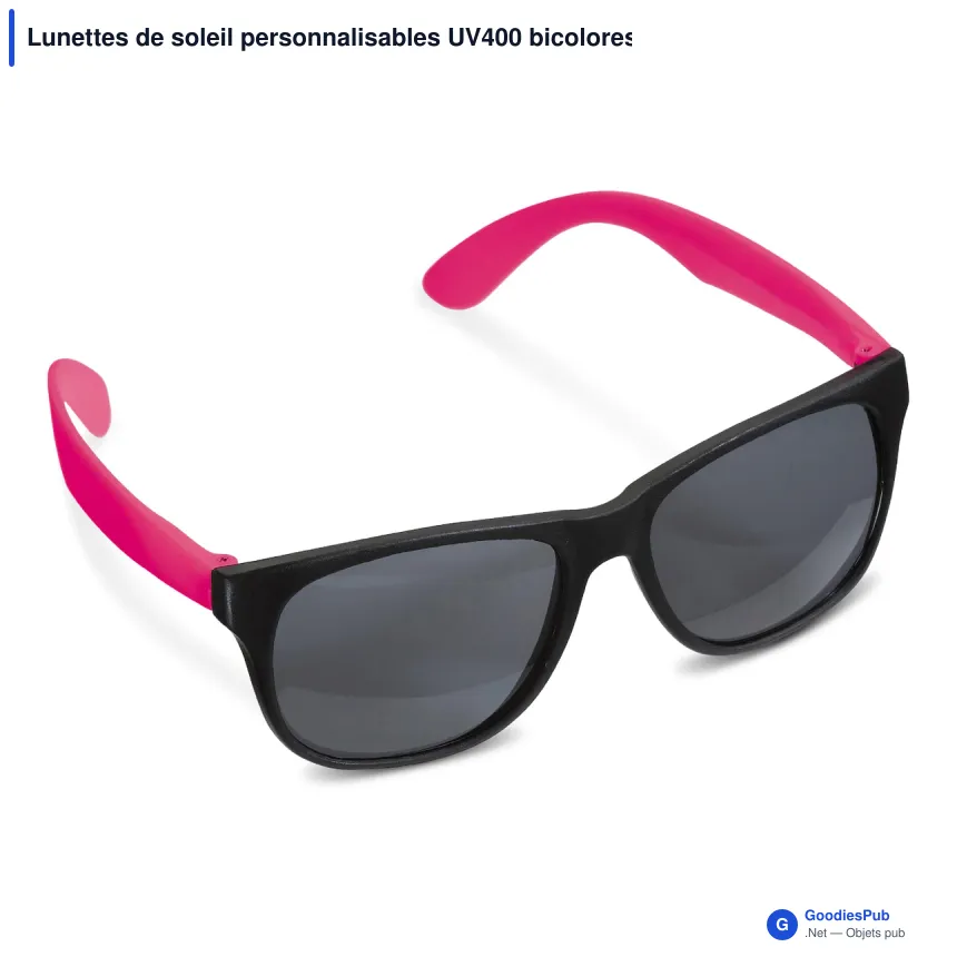 Lunettes de soleil personnalisables UV400 bicolores avec logo - Neon - Image 4