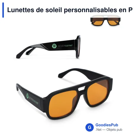 Lunettes de soleil personnalisables en PC recyclé UV400 avec logo - Noor