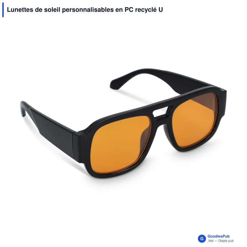 Lunettes de soleil personnalisables en PC recyclé UV400 avec logo - Noor - Image 2