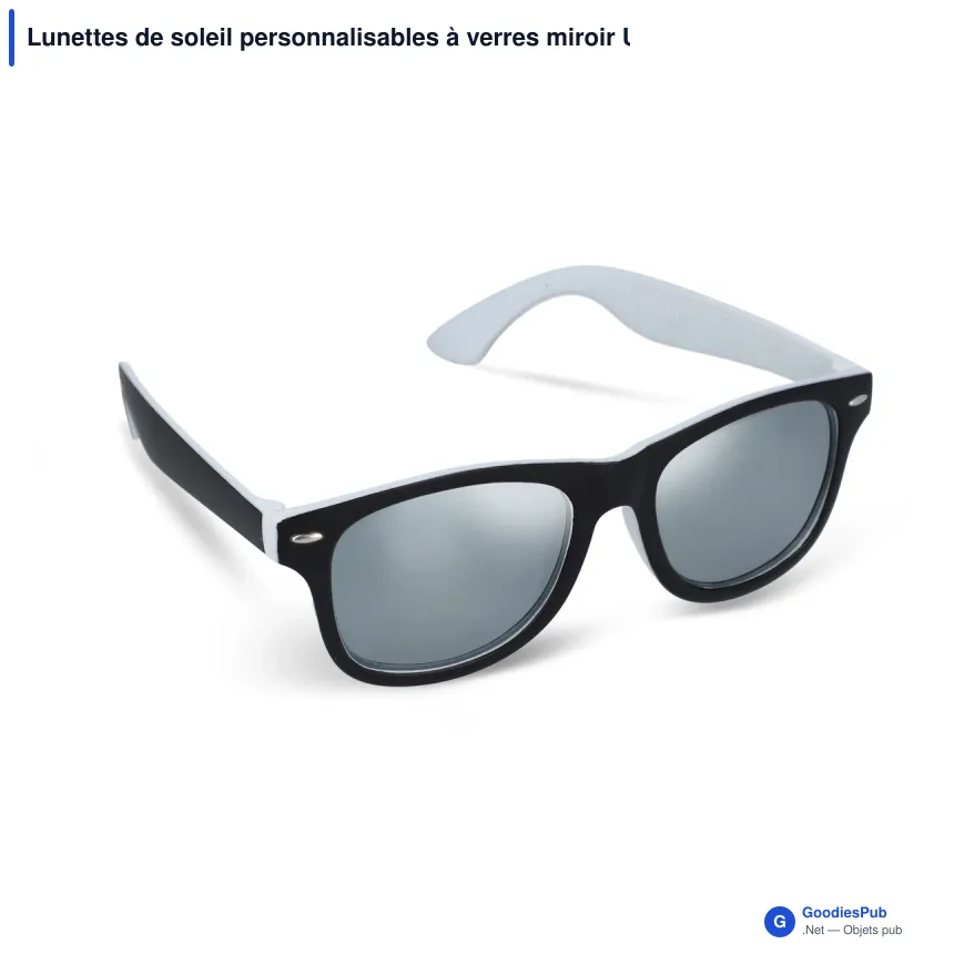 Lunettes de soleil personnalisables à verres miroir UV400 avec logo - Tate - Image 4