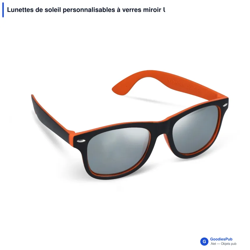 Lunettes de soleil personnalisables à verres miroir UV400 avec logo - Tate - Image 5