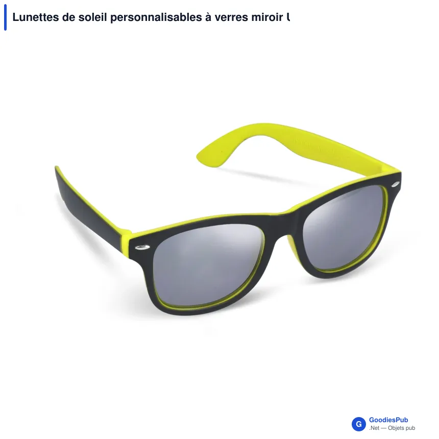Lunettes de soleil personnalisables à verres miroir UV400 avec logo - Tate - Image 6