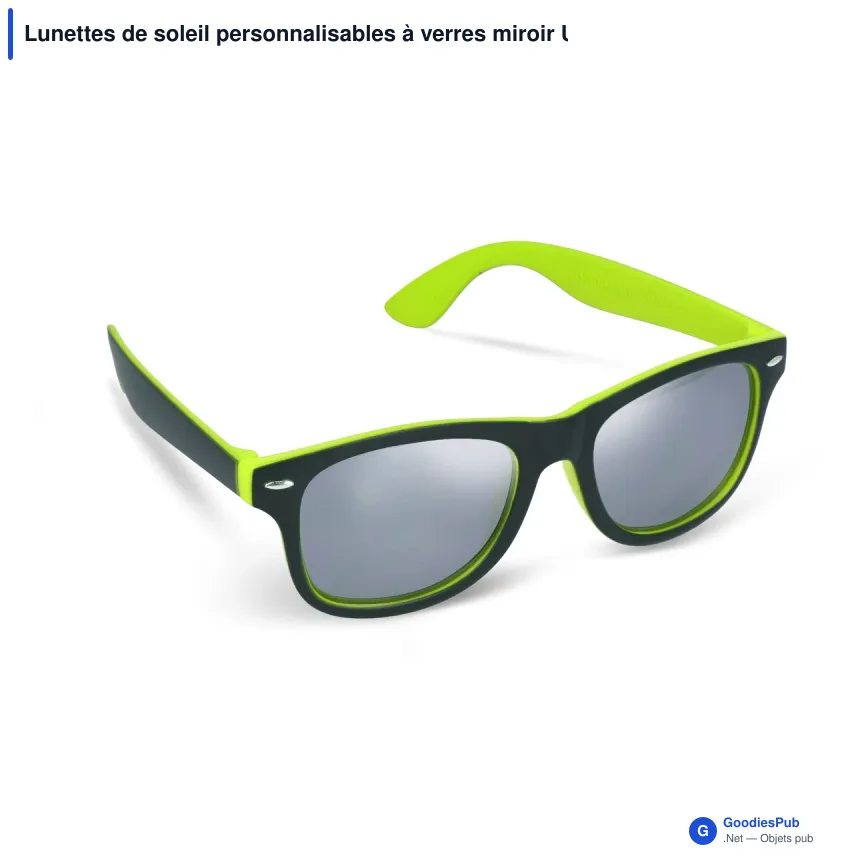 Lunettes de soleil personnalisables à verres miroir UV400 avec logo - Tate - Image 7