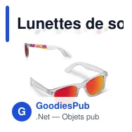 Lunettes de soleil transparentes personnalisables UV400 avec logo - Bradley - Miniature 1