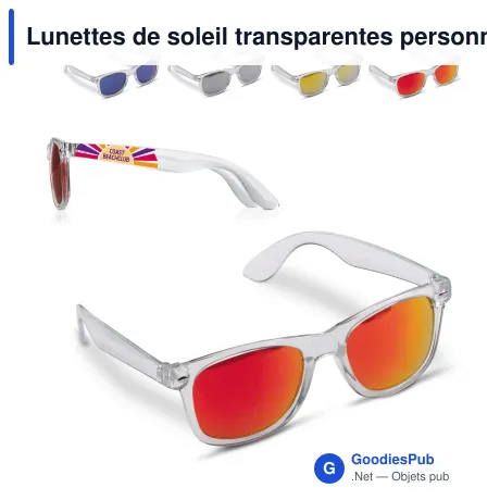 Lunettes de soleil transparentes personnalisables UV400 avec logo - Bradley