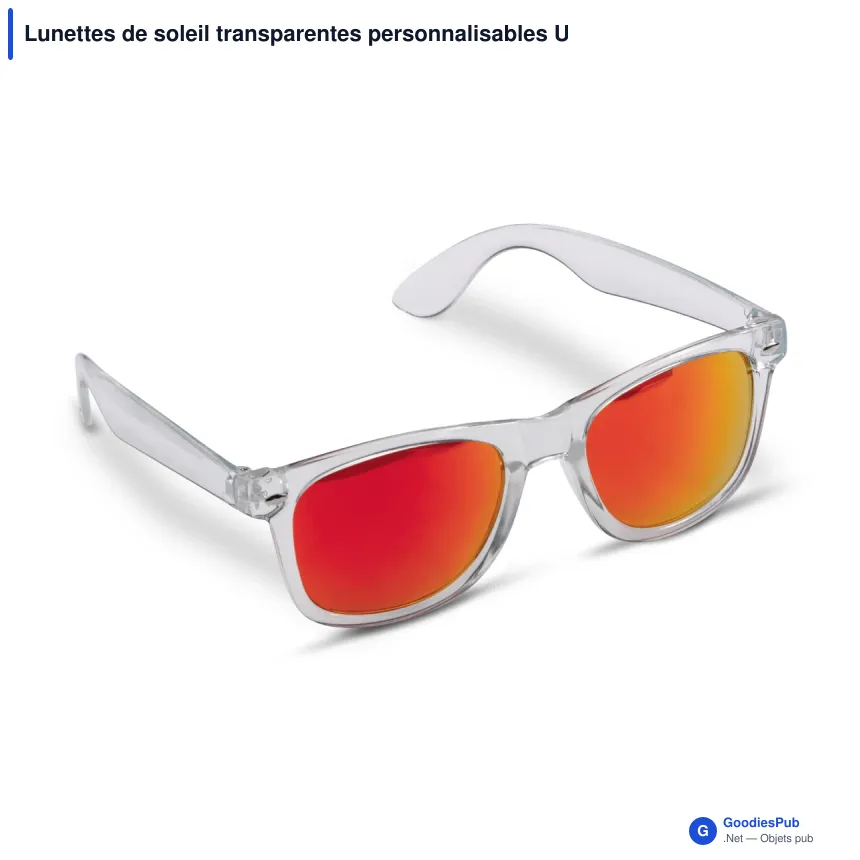 Lunettes de soleil transparentes personnalisables UV400 avec logo - Bradley - Image 2