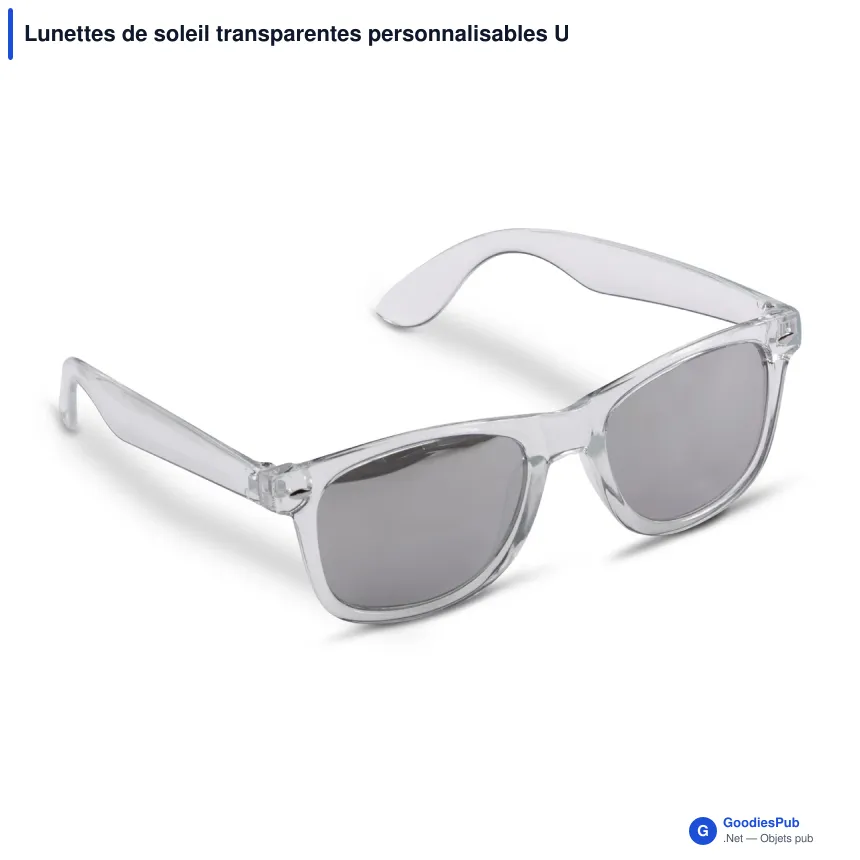 Lunettes de soleil transparentes personnalisables UV400 avec logo - Bradley - Image 3