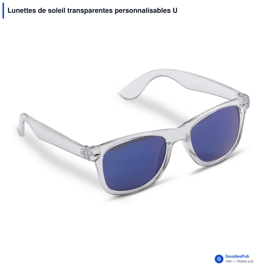 Lunettes de soleil transparentes personnalisables UV400 avec logo - Bradley - Image 4