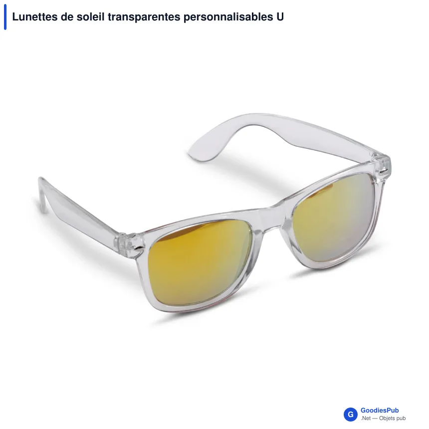 Lunettes de soleil transparentes personnalisables UV400 avec logo - Bradley - Image 5