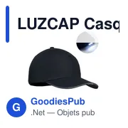 LUZCAP Casquette en coton LED à 5 pans - Miniature 1