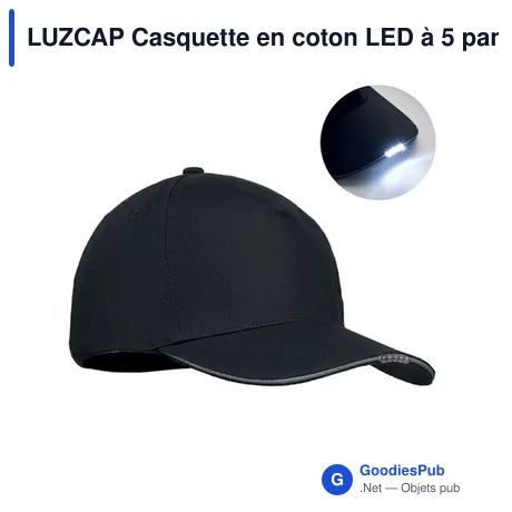 LUZCAP Casquette en coton LED à 5 pans