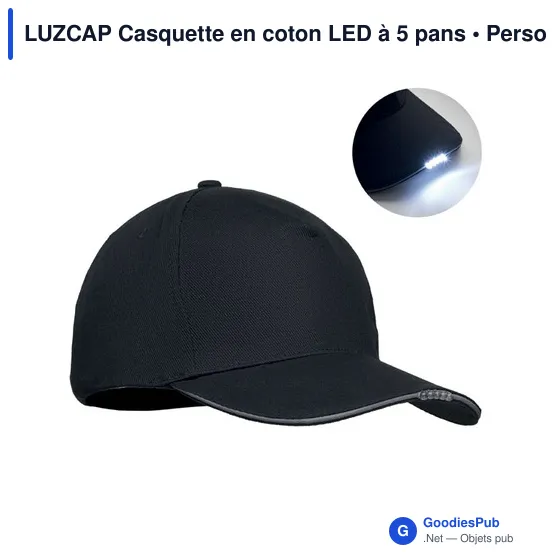 LUZCAP Casquette en coton LED à 5 pans - Image 1