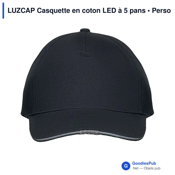 LUZCAP Casquette en coton LED à 5 pans - Image 2