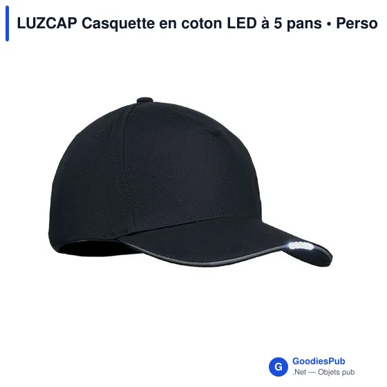 LUZCAP Casquette en coton LED à 5 pans - Image 3