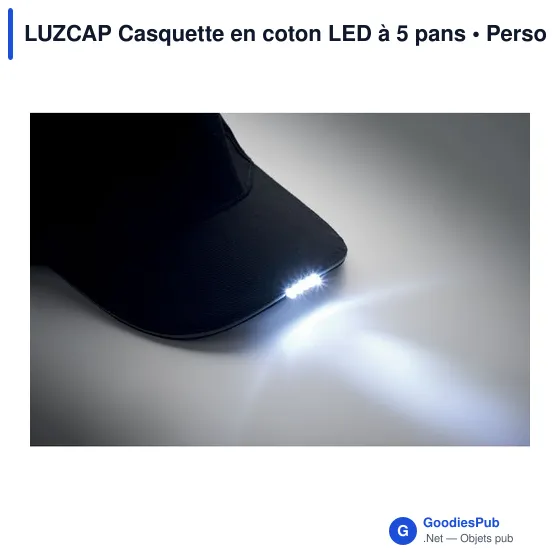 LUZCAP Casquette en coton LED à 5 pans - Image 5