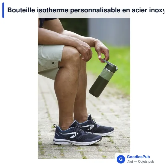 Bouteille isotherme personnalisable en acier inoxydable recyclé - Lynn RCSavec logo - Image 7