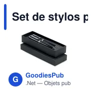 Set de stylos personnalisables en acier inoxydable - LYON SETavec logo - Miniature 1