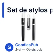 Set de stylos personnalisables en acier inoxydable - LYON SETavec logo - Miniature 2