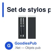 Set de stylos personnalisables en acier inoxydable - LYON SETavec logo - Miniature 3