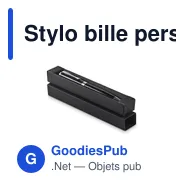 Stylo bille personnalisable en acier inoxydable - LYONavec logo - Miniature 1