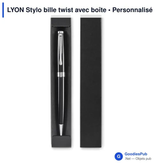 Stylo bille personnalisable en acier inoxydable - LYONavec logo - Image 2