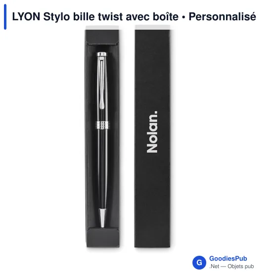 Stylo bille personnalisable en acier inoxydable - LYONavec logo - Image 3
