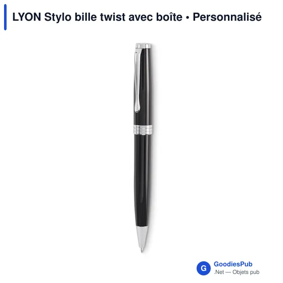 Stylo bille personnalisable en acier inoxydable - LYONavec logo - Image 5