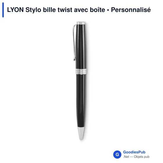 Stylo bille personnalisable en acier inoxydable - LYONavec logo - Image 6