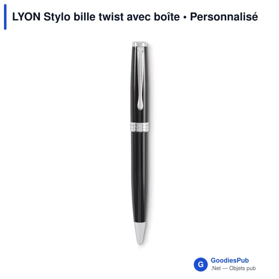 Stylo bille personnalisable en acier inoxydable - LYONavec logo - Image 8
