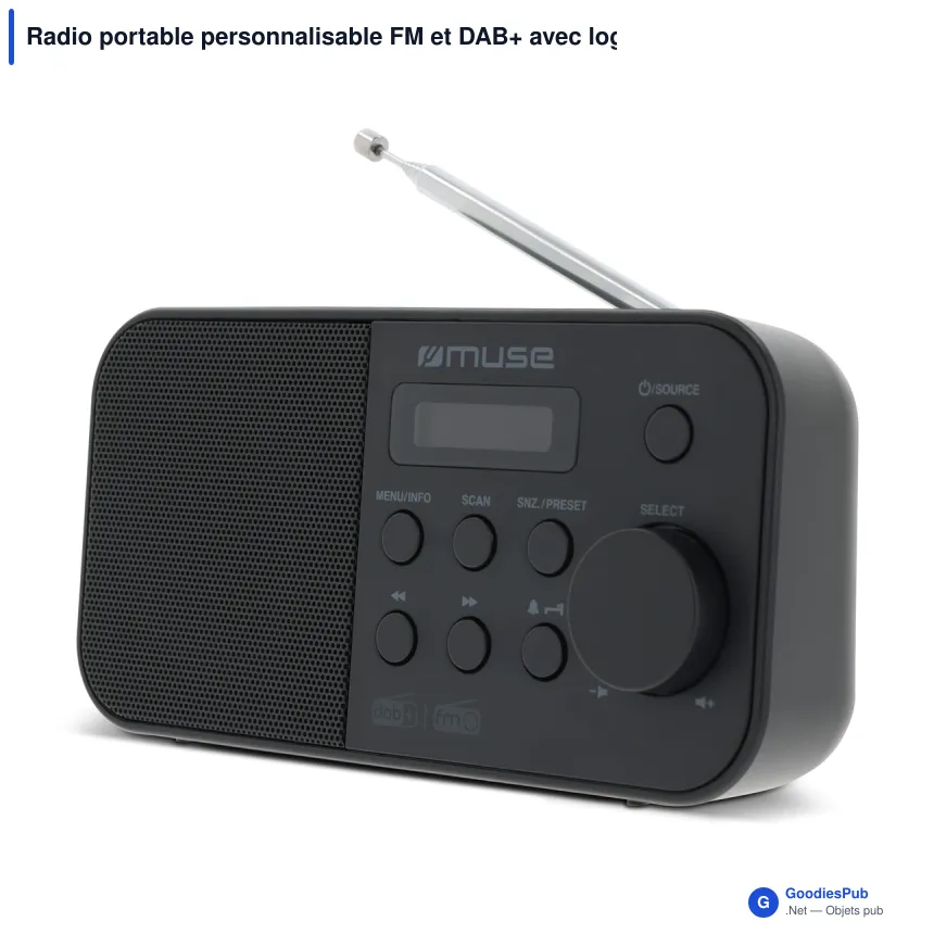 Radio portable personnalisable FM et DAB+ avec logo - Muse - Image 2