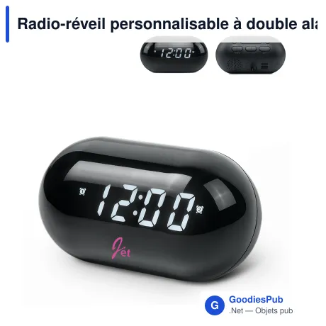 Radio-réveil personnalisable à double alarme avec logo - Muse M-15
