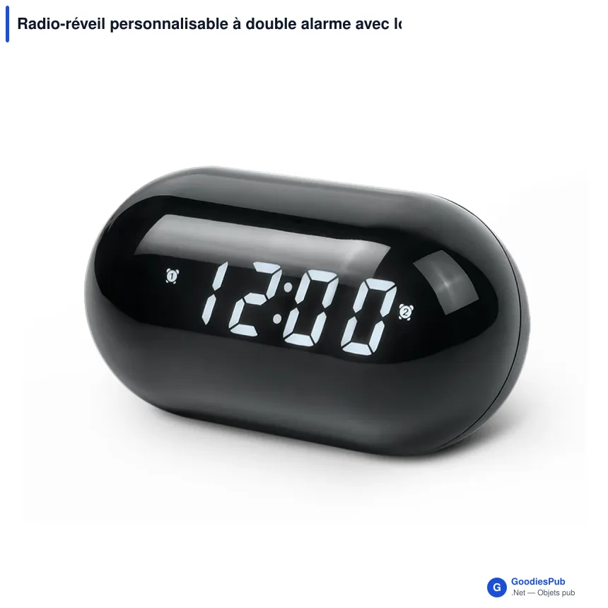 Radio-réveil personnalisable à double alarme avec logo - Muse M-15 - Image 2